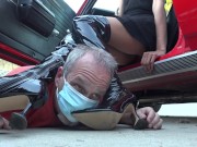 You Are Trapped! Leather High Heeled Boots Domination Scissorhold 11/16