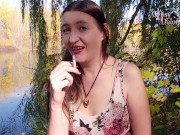 INHALE 50 smoking fetish and risky public nudity by Gypsy Dolores, Angrignon Park, Montreal 5/16