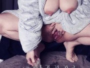 Naughty Busty Piss Slut pours a round of Piss Shots for everyone in her plush Fur Robe 7/16