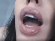 Close up POV Cum on my pretty lips 14/16