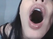 Close up POV Cum on my pretty lips 3/16
