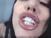 Close up POV Cum on my pretty lips 6/16