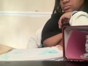Wet pussy asmr on zoom study session  5/16