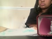 Wet pussy asmr on zoom study session  6/16