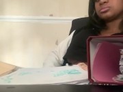 Wet pussy asmr on zoom study session  7/16