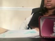 Wet pussy asmr on zoom study session  8/16
