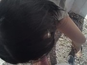 Public flasher in stockings sucks a stranger’s dick and gets caught fucking him - Dirty Dasha 11/16