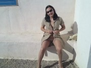 Public flasher in stockings sucks a stranger’s dick and gets caught fucking him - Dirty Dasha 8/16