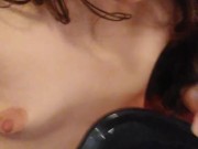 PinkMoonLust thinks she can SQUIRT GLITTER in her Mind! She Tastes her own Pussy Cum & Pours on Neck 1/16
