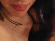PinkMoonLust thinks she can SQUIRT GLITTER in her Mind! She Tastes her own Pussy Cum & Pours on Neck 3/16