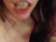 PinkMoonLust thinks she can SQUIRT GLITTER in her Mind! She Tastes her own Pussy Cum & Pours on Neck 4/16