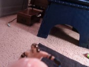 516 Fantasy shrunken man tied to huge dildo and covered in lube as I loom overhead with giant vagina 5/16