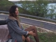 HOT PEE in Cold Autumn on TOW BAR of my Uncle