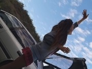 HOT PEE in Cold Autumn on TOW BAR of my Uncle