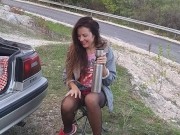 HOT PEE in Cold Autumn on TOW BAR of my Uncle