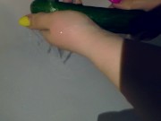 Сaught my step sister jerking off with a cucumber, fucked her for it and cum on tits 1/16