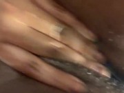 Chunky Black Babe Gives Herself A Rub Down With A Happy Ending 15/16