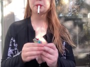 Sexy Smoker Sucks Down A Cigarette 1/16