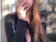 Sexy Smoker Sucks Down A Cigarette 16/16