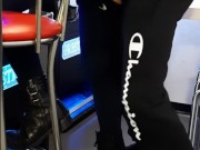 Public fuck in a casino while she plays slot machines. Cumshot on her sexy ass 10/16