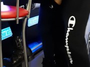 Public fuck in a casino while she plays slot machines. Cumshot on her sexy ass 14/16