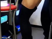 Public fuck in a casino while she plays slot machines. Cumshot on her sexy ass 16/16