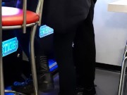 Public fuck in a casino while she plays slot machines. Cumshot on her sexy ass 2/16