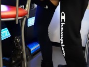 Public fuck in a casino while she plays slot machines. Cumshot on her sexy ass 7/16