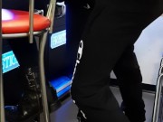 Public fuck in a casino while she plays slot machines. Cumshot on her sexy ass 8/16