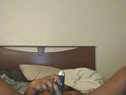 Ebony milf strips and plays with creamy pussy until she squirts 10/16