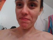 PinkMoonLust Monster Cum Facial! Hairy Onlyfans Camgirl Takes BAD DRAGON CUMSHOT in HAIR & ALL OVER 11/16