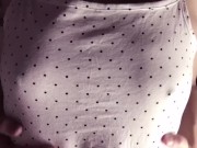 【じらしチクニー】ノーブラでリラックスしてたらムラムラしてちくびが勃ちました Japanese nipple masturbation touch on the clothe 11/16