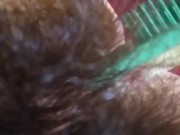 OnlyFan Tipped me to Fuck My Hairy Pussy Gspot LIVE Made in China HAIR BRUSH so I made a Video Too 10/16