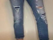 I caught my wife recording herself pissing in her pants with the fly unzippered for a fan request  10/16