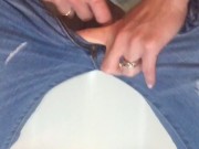 I caught my wife recording herself pissing in her pants with the fly unzippered for a fan request  4/16