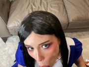 Безумная Алиса Сосет и Ебется с Шляпником до Окончания в Рот После Чаепития 15/16