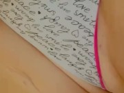 Curvy Milf with big natural tits pulls panties to side and fucks herself with dildo 5/16