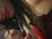 Latin strippers making out in a public bathroom 3/16