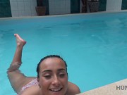 HUNT4K. Cheap slut does her best to stay at spa with her boyfriend 3/16