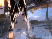 Nude Dragon Girl Face Rides You At Hot Spring White Black Hair Tail Play Sensual POV Lap Dance 1/16
