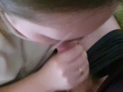 Premature cum blowjob | Cum in mouth, she swallowed 6/16