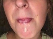 Banana Blowjob. Drooling on banana 16/16