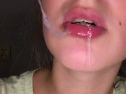 Banana Blowjob. Drooling on banana 7/16