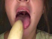 Banana Blowjob. Drooling on banana 9/16