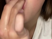 Drooling and finger sucking. Moaning 8/16