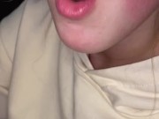 Vore. Giantess eats tiny people on her feet 15/16