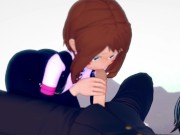 {My hero academia} Ochaco Uraraka loves taking and sucking cock {コイカツ!/ 3D Hentai} 3/16