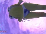 Amazing underwater bikini show. elegant flexible baby swimming underwater in the pool 10/16