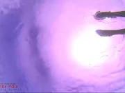 Amazing underwater bikini show. elegant flexible baby swimming underwater in the pool 3/16