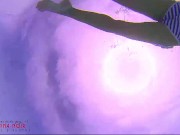 Amazing underwater bikini show. elegant flexible baby swimming underwater in the pool 7/16